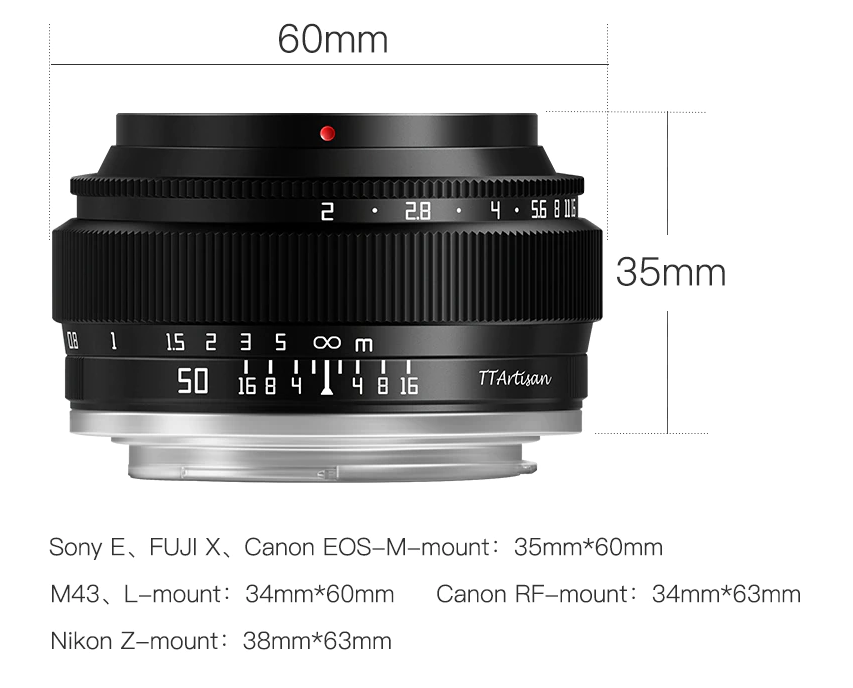 Объектив TTArtisan 50 mm f/2